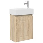 vidaXL Meuble de salle de bain avec robinet Chêne Sonoma
