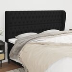 vidaXL Tête de lit avec oreilles Noir 183x23x118/128 cm Tissu