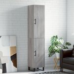 vidaXL Buffet haut Sonoma gris 34 5x34x180 cm Bois d'ingénierie