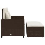 vidaXL Canapé de jardin avec coussins 2 places marron résine tressée