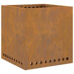 vidaXL Foyer sans fumée Carré 48x48x50 cm en Acier résistant aux intempéries