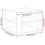 vidaXL Table Basse Chêne noir 59 5 x 59 5 x 40 cm Bois d'ingénierie
