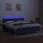 vidaXL Sommier à lattes de lit avec matelas LED Crème 160x200 cm Tissu