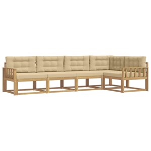 vidaXL Ensemble de canapés d'extérieur 4 pc Blanc et Beige Polyester