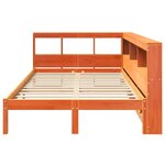 vidaXL Lit bibliothèque sans matelas cire marron 120x190cm pin massif