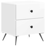 vidaXL Cabinet de chevet 2 Pièces Blanc brillant 43 x 34 5 x 47 5 cm