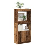 vidaXL Buffet haut vieux bois 63x33x140 cm bois d'ingénierie