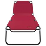 vidaXL Chaise longue pliante 2 Pièces Rouge 188 x 57 x 86 5 cm Polyester