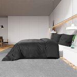 vidaXL Ensemble de housse de couette Noir 135x200 cm Coton