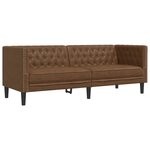 vidaXL Ensemble de canapé Chesterfield 2 Pièces marron similicuir daim