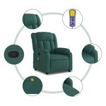 vidaXL Fauteuil de massage inclinable Vert foncé Tissu