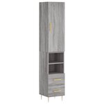 vidaXL Buffet haut Sonoma gris 34 5x34x180 cm Bois d'ingénierie