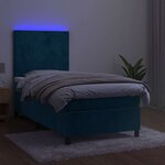 vidaXL Sommier à lattes de lit avec matelas et LED Bleu foncé 90x190cm
