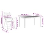 vidaXL Ensemble de salle à manger pour jardin 7 Pièces Marron