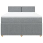 vidaXL Sommier à lattes de lit avec matelas Gris clair 140x200cm Tissu
