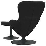 vidaXL Chaise Œuf avec Pouf Noir 63 x 73 x 90 cm Velours