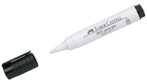 Artist Pen Pitt Big Brush Pointe Ogive 2 5 mm 101 Blanc FABER-CASTELL