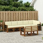 vidaXL Ensemble de canapés d'extérieur 8 pc Naturel et Crème Polyester