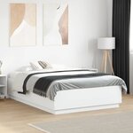 vidaXL Cadre de lit sans matelas blanc 140x190 cm