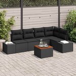 vidaXL Ensemble de canapé de jardin 6 Pièces Noir