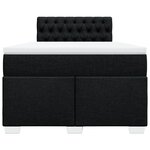 vidaXL Sommier à lattes de lit avec matelas Noir 120x200 cm Tissu