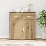 vidaXL Buffet chêne artisanal 79 x 38 x 80 cm Bois d'ingénierie