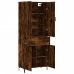 vidaXL Buffet haut Chêne fumé 69 5x34x180 cm Bois d'ingénierie