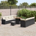 vidaXL Ensemble de canapé de jardin 11 Pièces Noir polyrotin