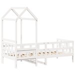vidaXL Lit de jour avec toit blanc 90x200 cm bois de pin massif
