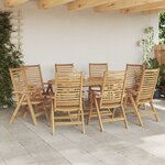 Chaises de jardin vidaXL pliables 8 Pièces en bois massif de teck