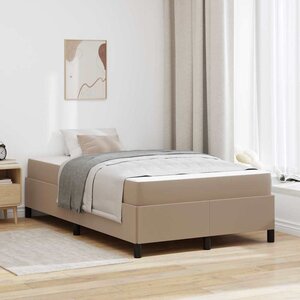 vidaXL Cadre de lit avec matelas Cappuccino 120 x 190 cm tissu