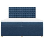 vidaXL Sommier à lattes de lit avec matelas Bleu 200x200 cm Tissu