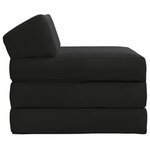 vidaXL Canapé-lit pliable Noir 200 x 70 x 10 cm Velours