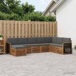 vidaXL Ensemble de canapés d'extérieur 6 pc Naturel et Anthracite