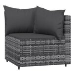 vidaXL Canapés d'angle de jardin et coussins 2 Pièces gris résine tressée