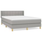 vidaXL Sommier à lattes de lit avec matelas Gris clair 140x190cm Tissu