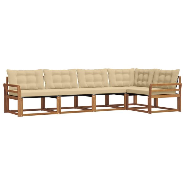 vidaXL Ensemble de canapés d'extérieur 5 pc Naturel et Beige