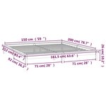 vidaXL Cadre de lit à LED sans matelas blanc 150x200 cm bois massif