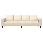 vidaXL Sofa en tissu avec coussin Crème 208 cm Tissu en velours côtelé