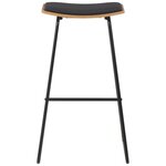 vidaXL Tabourets de bar lot de 2 noir similicuir