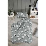 Parure de lit - housse de couette 220 x 240 + 2 taies d'oreiller 60 x 60 65 coton- Gris