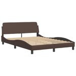 vidaXL Cadre de lit avec lumières LED marron 120x200 cm similicuir