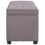 Banquette pouf tabouret meuble banc avec compartiment de rangement 116 cm taupe polyester 3002064