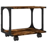 vidaXL Support d'imprimante à 2 niveaux chêne fumé 41x28x33 5 cm
