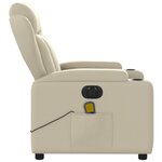 vidaXL Fauteuil de massage inclinable électrique crème similicuir