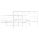 vidaXL Cadre de lit métal avec tête de lit/pied de lit blanc 140x190cm