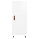 vidaXL Buffet haut Blanc brillant 34 5x34x180 cm Bois d'ingénierie