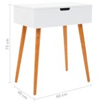 vidaXL Coiffeuse avec miroir MDF 60 x 40 x 75 cm