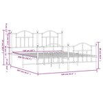 vidaXL Cadre de lit métal sans matelas avec pied de lit noir 160x200cm