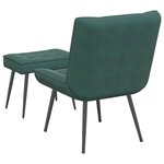 vidaXL Chaise de relaxation avec tabouret Vert foncé Velours